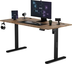 Kompiuterinių žaidimų stalas reguliuojamo aukščio SENSE7 Nojo, 140 cm x 70 cm, 72 - 118 cm, ąžuolo sp./juoda sp.