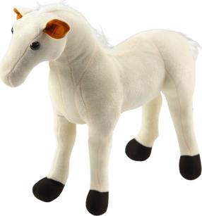 Pliušinis žaislas arklys Lean Toys, balta sp., 37 cm