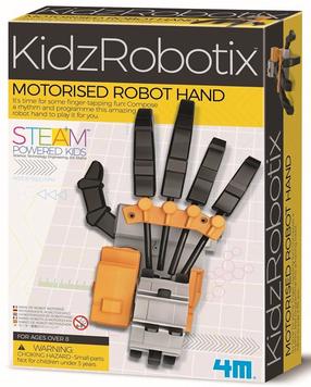Hariv mäng 4M KidzRobotix Motorised Robot Hand, hõbe v./must v./oranž v.