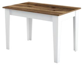 Virtuvinis stalas Kalune Design Kiev 511, balta sp./riešuto sp./tamsiai ruda sp., 72 cm x 110 cm x 75 cm