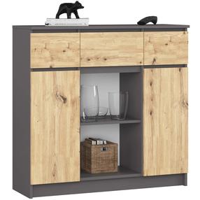 Kummut Akord Furniture Factory K100, tamm v., 98 cm x 35 cm x 101 cm