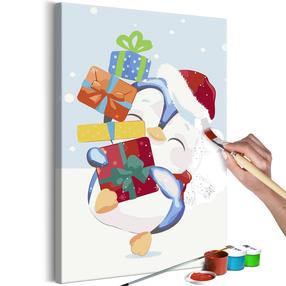 Картина по номерам Artgeist Penguin With A Gift MA_0341, многоцветный, 40 x 60 cm