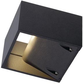 Sieninis lauko šviestuvas SLV Logs, 9.5W, LED, IP65, antracito sp., 13 cm x 8 cm