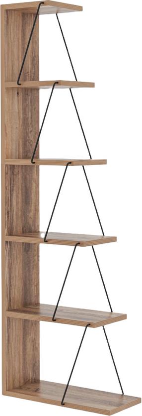 Pastatoma lentyna Kalune Design Tlos 854KLN3606, juoda sp./pušies sp, 150 cm x 22 cm x 50 cm