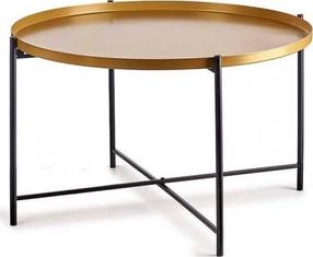 Kavos staliukas Gift Decor, aukso sp./juoda sp., 76.5 cm x 76.5 cm x 46 cm