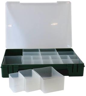 Makšķerēšanas kaste Fishing Box, 32.2 cm, 570 g, caurspīdīga krās./tumši zaļa krās.