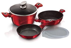 Puodų ir keptuvių rinkinys, su priedais Berlinger Haus Metallic Line Burgundy Edition BH-7046