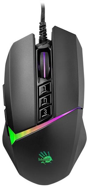 Juhtmega mänguhiir A4Tech Bloody W60 Max Stone, must v.