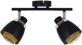 Lampa griesti Candellux Lighting Aleksandria 92-13743, E14, 2 x 40 W, zelta krās./melna krās. / melna krās., 10 x 7,5 cm