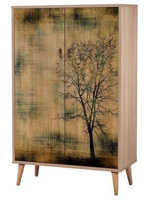 Spintelė Kalune Design Multibox 729, ruda sp./įvairių spalvų, 80 cm x 36 cm x 127 cm