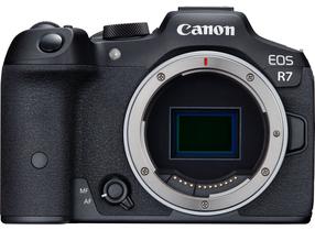 Digitālā fotokamera Canon EOS R7, melna krās.