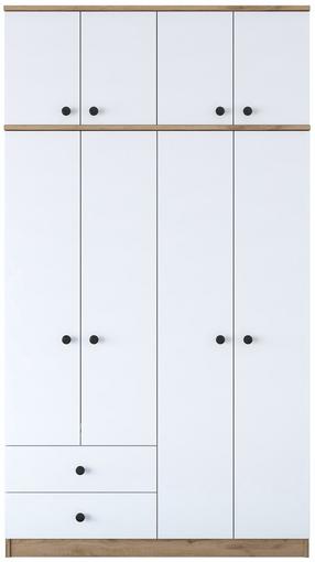 Spinta Kalune Design BA121 - 2696, balta sp./riešuto sp., 42.5 cm x 120 cm x 216.8 cm
