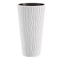 Gėlių vazonas Prosperplast Sandy DPSP300, plastikinis, Ø 29.7 cm, balta sp.