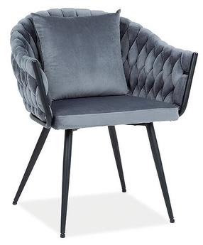 Atpūtas krēsls Nuvo Velvet, pelēka krās., 47 cm x 53 cm x 86 cm