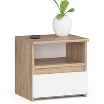 Naktinis staliukas Akord Furniture Factory CL1, balta sp./rusva sp., 40 cm x 40 cm x 35 cm