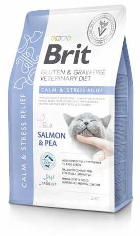 Kuiv kassitoit Brit Calm & Stress Relief, lõhe, 2 kg