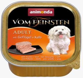 Mitrā barība (konservi) suņiem Animonda Vom Feinsten, teļa gaļa/mājputnu gaļa, 0.15 kg