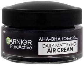 Veido kremas Garnier Pure Active AHA + BHA Charcoal Daily Mattifying, 50 ml