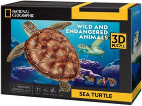 3D пазл Cubicfun National Geographic Sea Turtle, 27.2 см x 22.5 см, 31 шт., многоцветный