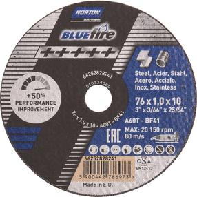Пильный диск для углошлифовальной машины Norton BlueFire, 76 мм x 1 мм x 10 мм
