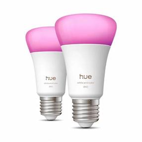 Viedā spuldze Philips Hue LED, A60, 1000 - 20000 °K, E27, 6 W, 810 lm, 2 gab.