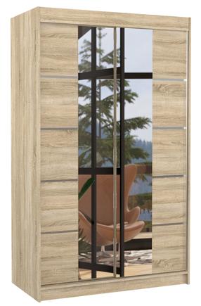 Skapis ADRK Genua 120, brūngans krās., 58 cm x 120 cm x 200 cm, ar spoguli