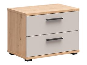 Naktinis staliukas Sindara, ąžuolo sp./kašmyro sp., 45.3 cm x 60 cm x 38 cm