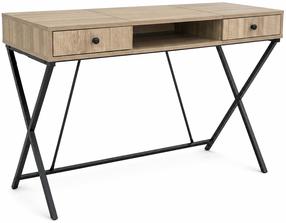 Rakstāmgalds ar atvilktnēm Akord Furniture Factory Crossline, 50 cm x 120 cm, 80.5 cm, melns krās./sonoma ozola krās.