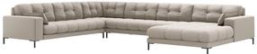 Kampinė sofa Micadoni Mamaia Structured, smėlio sp., kairinė, 327 x 256 cm x 75 cm