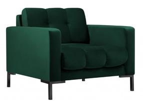 Krėslas Micadoni Home Mamaia Velvet, juoda sp./žalia sp., 87 cm x 92 cm x 78 cm