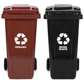 Konteineris MultiStore Organic & Mixed Waste, ruda sp./juoda sp., 120 l