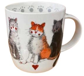 Krūzīte Cats M53, brūna krās./balta krās./pelēka krās., 0.4 l