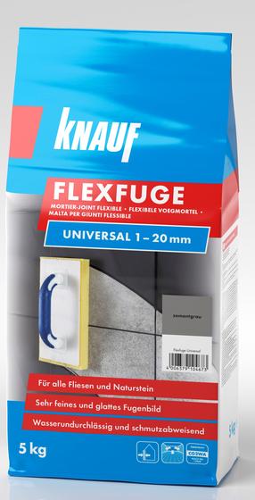 Glaistas siūlėms Knauf FLEXFUGE, dekoratyvinis, cemento pilka sp., 5 kg