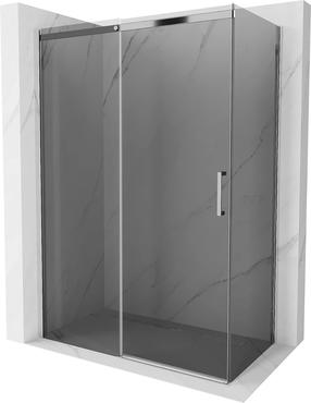 Dušo kabina Mexen Omega, stačiakampė, be padėklo, 130 cm x 70 cm x 190 cm, chromo sp./grafito sp./grūdintas