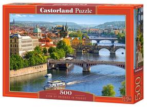 Dėlionė Castorland View of Bridges in Prague 500 el. B-53087, 47 cm x 33 cm, 500 vnt., įvairių spalvų