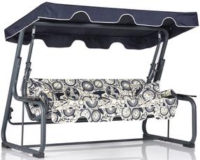 Lauko sūpynės Kalune Design Rubus, balta sp./tamsiai mėlyna sp., 110 cm x 200 cm x 165 cm