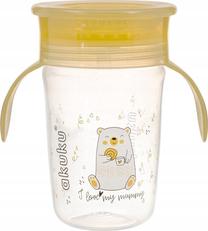 Vaikiškas puodelis Akuku 360 A0670, 240 ml, 6+ mėn., plastikas, geltona sp.