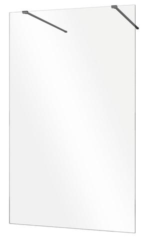 Dušo sienelė Besco Aveo Due Black 110 Walk In, 110 cm x 195 cm, skaidri sp./juoda sp./skaidrus