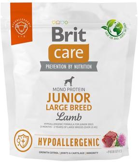 Sausā suņu barība Brit Care Hypoallergenic Junior Large Breed Lamb, jēra gaļa/rīsi, 1 kg