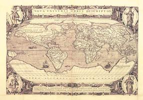 Fototapete Artgeist Retro Style World Map - Outline Of Continents With Inscriptions In Latin, 105 cm x 150 cm