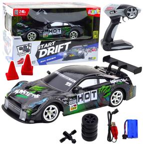  Rc lengvasis automobilis Lean Toys Start Drift, 1:16, juoda sp./žalia sp.