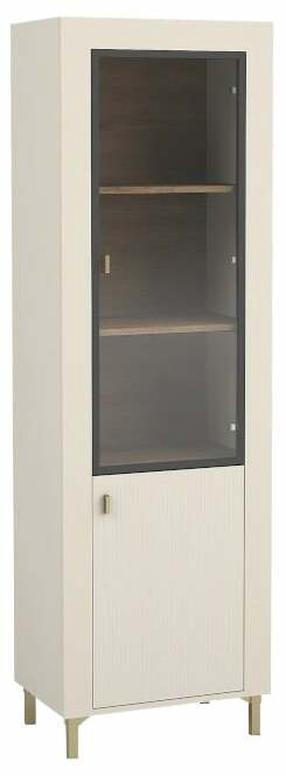 Vitrina Mossa M03, ąžuolo sp./kašmyro sp., 40 cm x 60 cm x 194 cm