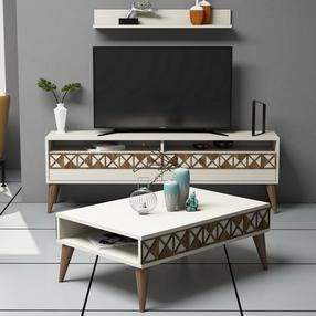 Svetainės baldų komplektas Kalune Design Line, vidaus, kreminė sp.