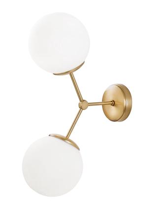 Šviestuvas sieninis Opviq Damar 6341 892OPV1293, E27, 2 x 40 W, balta sp. / aukso sp.
