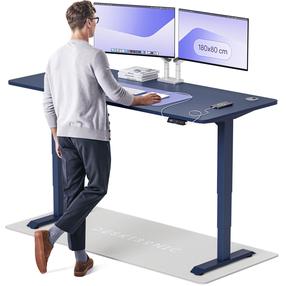Kompiuterio stalas reguliuojamo aukščio Desktronic HomePro 40 853, 180 cm x 80 cm, 126 cm, mėlyna sp.