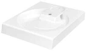 Умывальник для ванной комнаты Paa Claro Grande, масса камня, 60 см x 75 см x 9 см, белый цв.
