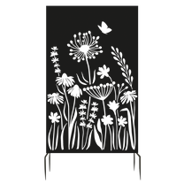 Dekoratyvinė tvorelė 4IQ Meadow, 100.4 cm x 25 cm x 186 cm, juoda sp.