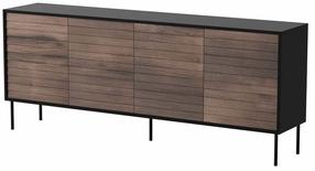 Komoda Cama Cortina, juoda sp./riešuto sp., 81 cm x 200 cm x 40 cm