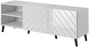 TV staliukas Cama Meble Abeto Glossy, balta sp., 42 cm x 150 cm x 52 cm