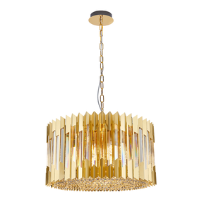 Krištolinis sietynas lubų Milagro Ritz ML0395, E14, 12 x 40 W, skaidri sp./aukso sp. / aukso sp., 54 x 54 x 30 cm